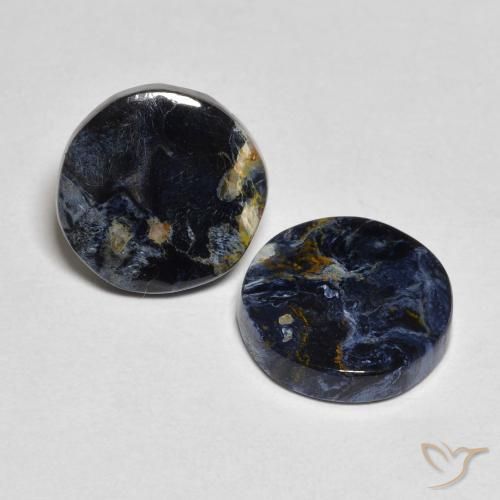 Gemas de Pietersita Multicolor natural de 4.46 ct, Redondo, Opaco