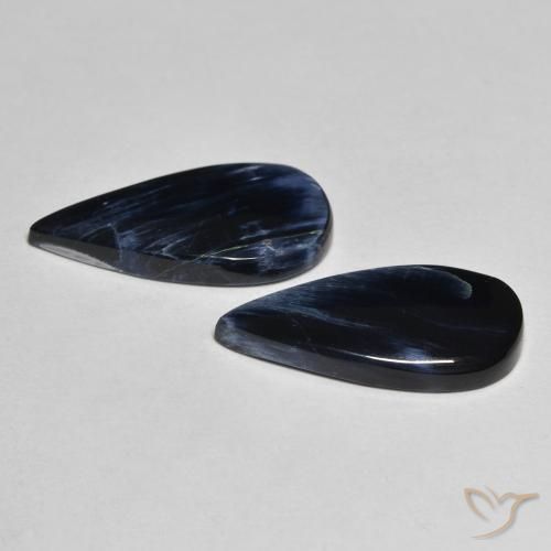Gemas de Pietersita Multicolor natural de 7.63 ct, En forma de pera, Opaco