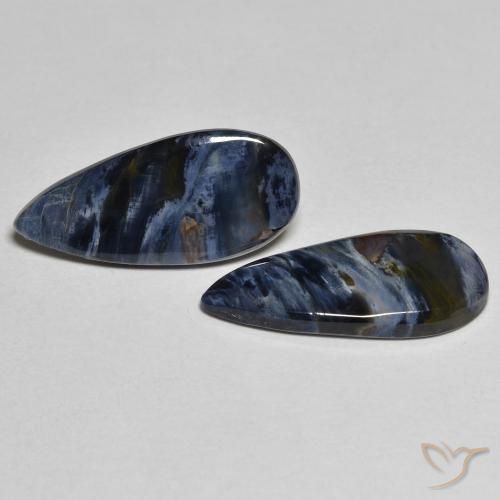 Gemas de Pietersita Multicolor natural de 4.74 ct, En forma de pera, Opaco