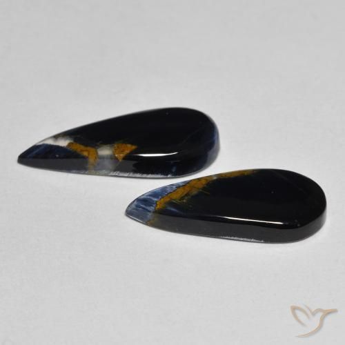 Gemas de Pietersita Multicolor natural de 4.86 ct, En forma de pera, Opaco