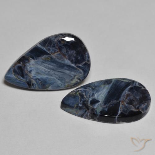 Gemas de Pietersita Multicolor natural de 8.69 ct, En forma de pera, Opaco
