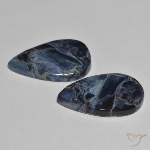 Gemas de Pietersita Multicolor natural de 8.69 ct, En forma de pera, Opaco