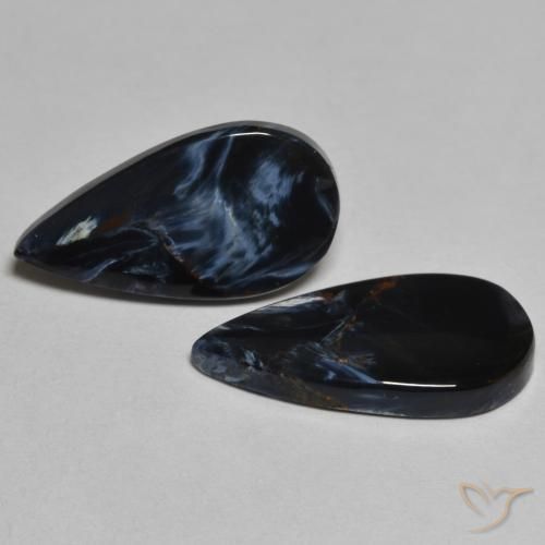 Gemas de Pietersita Multicolor natural de 5.89 ct, En forma de pera, Opaco
