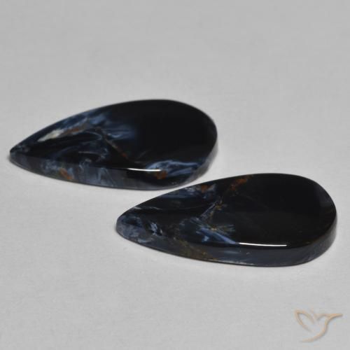 Gemas de Pietersita Multicolor natural de 5.89 ct, En forma de pera, Opaco