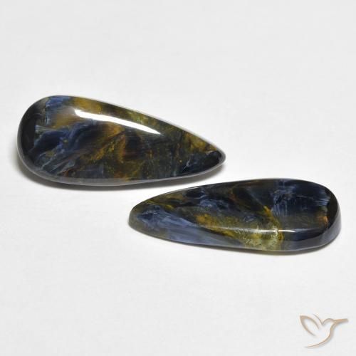 Gemas de Pietersita Multicolor natural de 4.33 ct, En forma de pera, Opaco