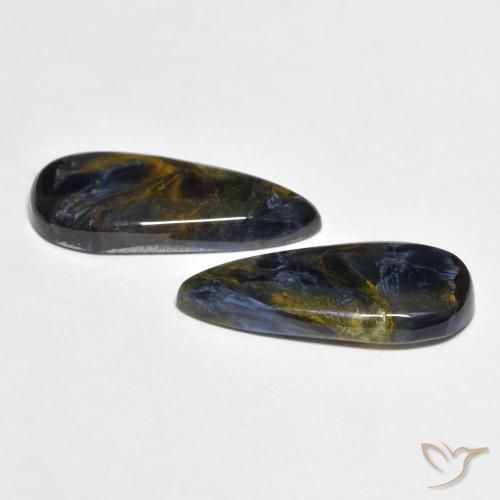 Gemas de Pietersita Multicolor natural de 4.33 ct, En forma de pera, Opaco
