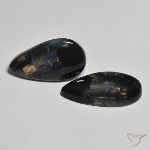 Gemas de Pietersita Multicolor natural de 7.21 ct, En forma de pera, Opaco