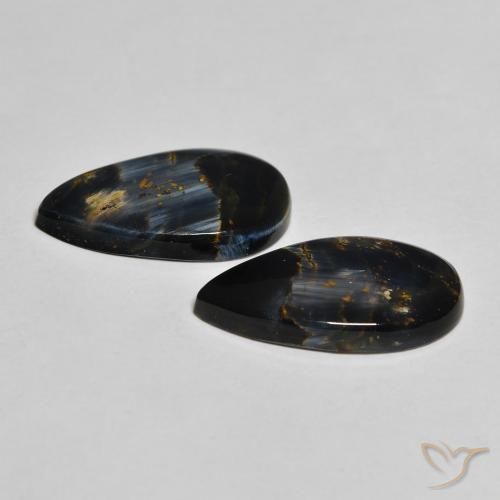 Gemas de Pietersita Multicolor natural de 7.21 ct, En forma de pera, Opaco