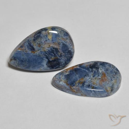 Gemas de Pietersita Multicolor natural de 7.67 ct, En forma de pera, Opaco