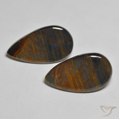 10.63ctw Natural Multicolor Pietersita, En forma de pera, Opaco