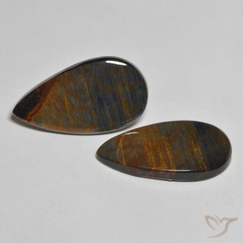 Gemas de Pietersita Multicolor natural de 10.63 ct, En forma de pera, Opaco