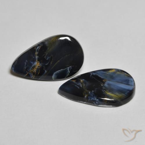 Gemas de Pietersita Multicolor natural de 6.58 ct, En forma de pera, Opaco