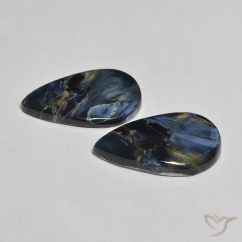 Gemas de Pietersita Multicolor natural de 6.58 ct, En forma de pera, Opaco