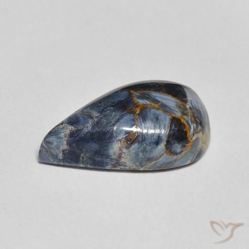 Pietersita Multicolor natural de 3.22 ct, En forma de pera, Opaco