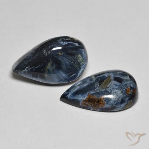 Gemas de Pietersita Multicolor natural de 4.67 ct, En forma de pera, Opaco