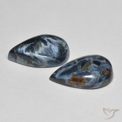 Gemas de Pietersita Multicolor natural de 4.67 ct, En forma de pera, Opaco