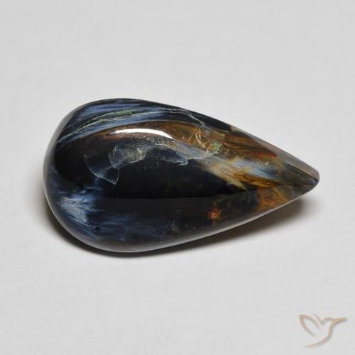Pietersita Multicolor natural de 5.68 ct, En forma de pera, Opaco