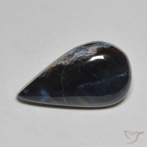 5.44ct Natural Multicolor Pietersita, En forma de pera, Opaco