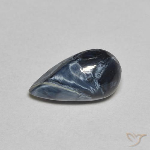 0.95ct Natural Multicolor Pietersita, En forma de pera, Opaco