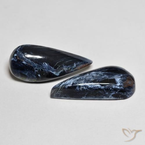 Gemas de Pietersita Multicolor natural de 9.90 ct, En forma de pera, Opaco
