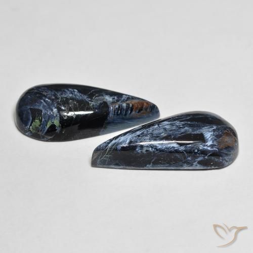 Gemas de Pietersita Multicolor natural de 9.90 ct, En forma de pera, Opaco