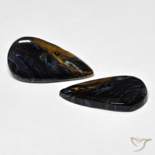 Gemas de Pietersita Multicolor natural de 8.53 ct, En forma de pera, Opaco