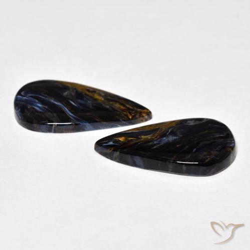 Gemas de Pietersita Multicolor natural de 8.53 ct, En forma de pera, Opaco