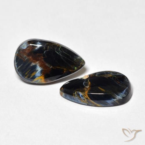 Gemas de Pietersita Multicolor natural de 6.20 ct, En forma de pera, Opaco