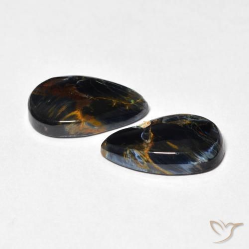 Gemas de Pietersita Multicolor natural de 6.20 ct, En forma de pera, Opaco