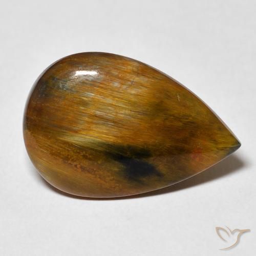 Pietersita Marrón jengibre natural de 8.35 ct, En forma de pera, Opaco