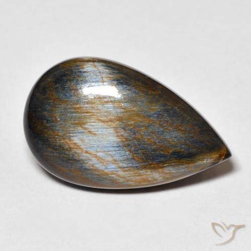Pietersita Multicolor natural de 10.50 ct, En forma de pera, Opaco