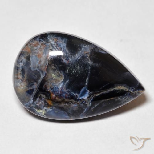 Pietersita Multicolor natural de 13.01 ct, En forma de pera, Opaco