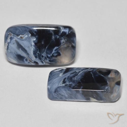 Gemas de Pietersita Multicolor natural de 8.73 ct, Corte Baguette, Opaco