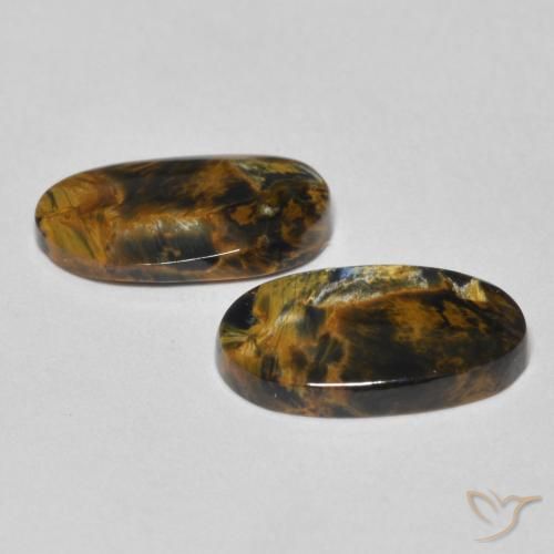 Gemas de Pietersita Multicolor natural de 4.37 ct, Ovalada, Opaco
