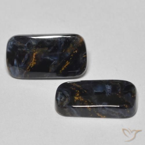 Gemas de Pietersita Multicolor natural de 3.73 ct, Corte Baguette, Opaco