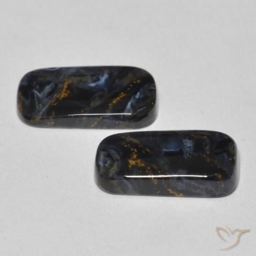 Gemas de Pietersita Multicolor natural de 3.73 ct, Corte Baguette, Opaco