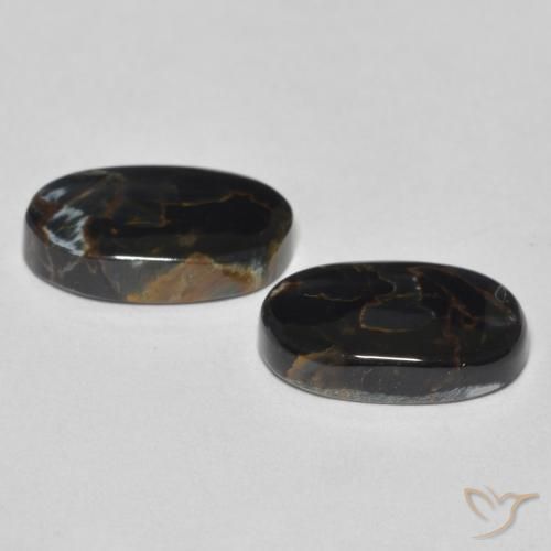 Gemas de Pietersita Multicolor natural de 5.53 ct, Ovalada, Opaco