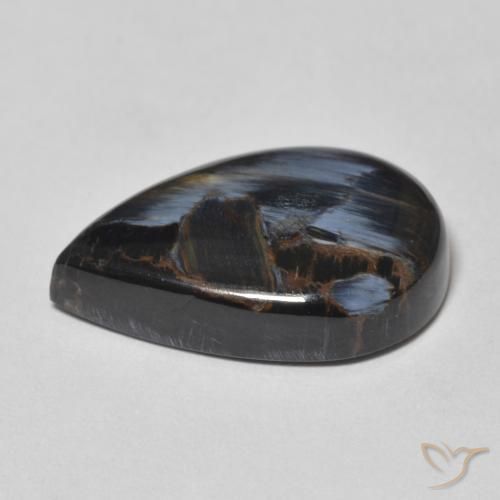 Pietersita Multicolor natural de 10.69 ct, En forma de pera, Opaco