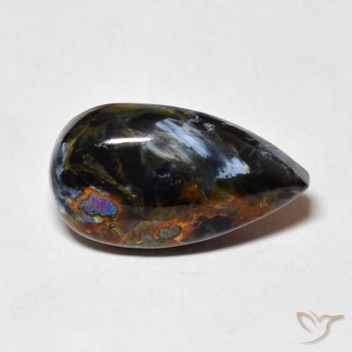 6.42ct Natural Multicolor Pietersita, En forma de pera, Opaco