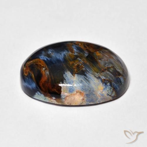 Pietersita Multicolor natural de 10.88 ct, Ovalada, Opaco