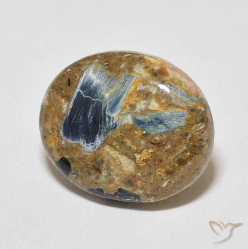Pietersita Multicolor natural de 7.32 ct, Ovalada, Opaco