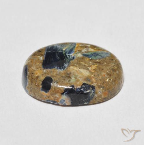 Pietersita Multicolor natural de 7.32 ct, Ovalada, Opaco