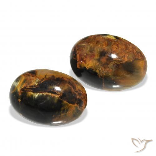 Gemas de Pietersita Multicolor natural de 8.92 ct, Ovalada, Opaco