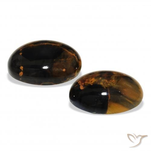Gemas de Pietersita Multicolor natural de 8.92 ct, Ovalada, Opaco