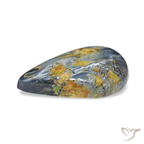 Pietersita Multicolor natural de 2.88 ct, En forma de pera, Opaco