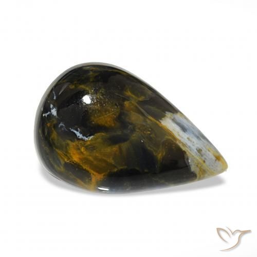 Pietersita Multicolor natural de 7.46 ct, En forma de pera, Opaco