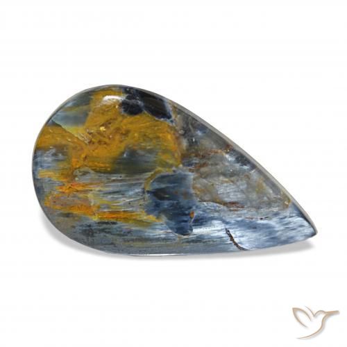 Pietersita Multicolor natural de 8.18 ct, En forma de pera, Opaco