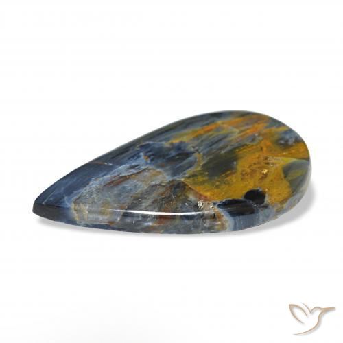 Pietersita Multicolor natural de 8.18 ct, En forma de pera, Opaco