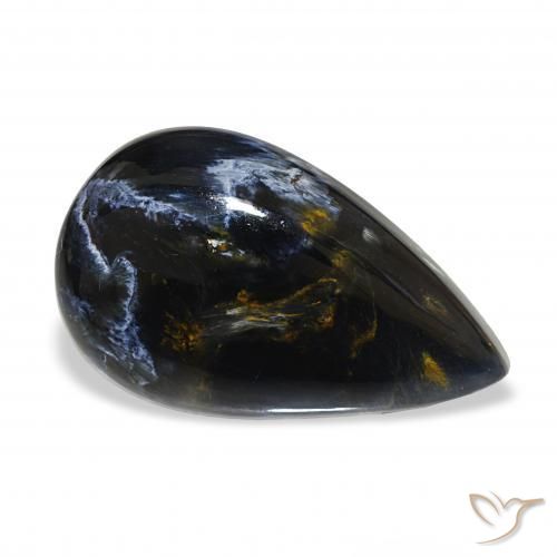 Pietersita Multicolor natural de 12.86 ct, En forma de pera, Opaco