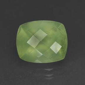 Prehnita verde natural de 5,29 ct, corte cojín, translúcido